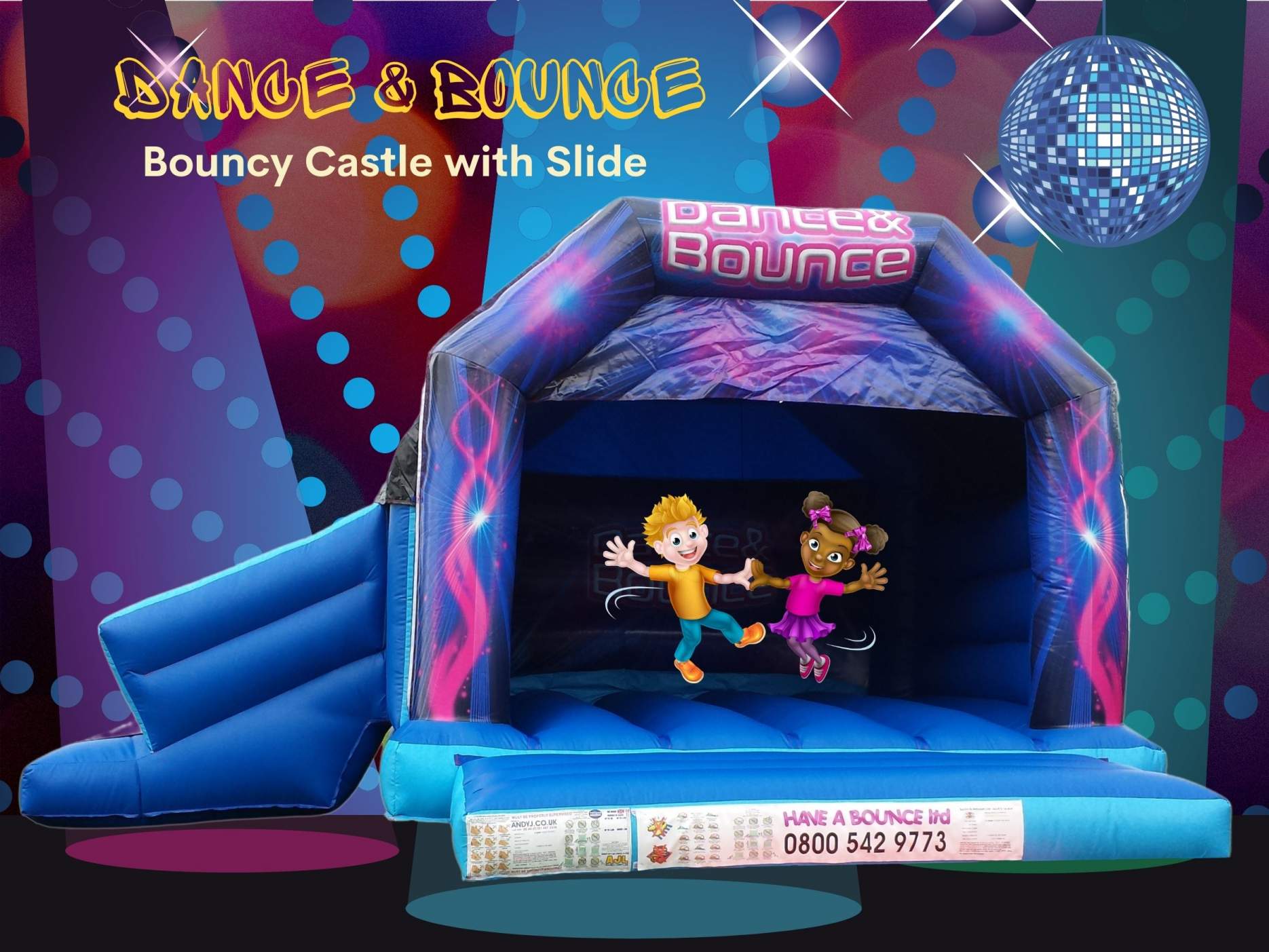 Disco Bouncy Castle with Slide