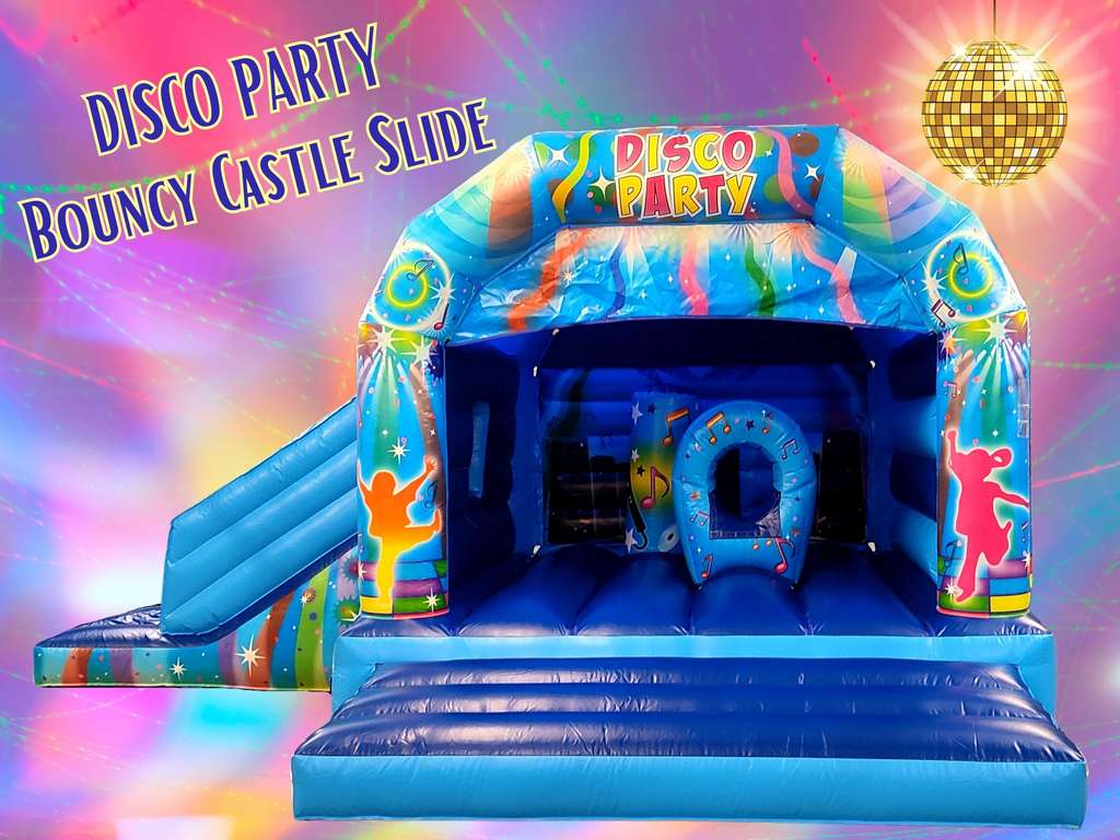 Disco Party Bouncy Castle Slide Combo with Pop-ups Disco Party Bouncy Castle Slide Combo with Pop-ups