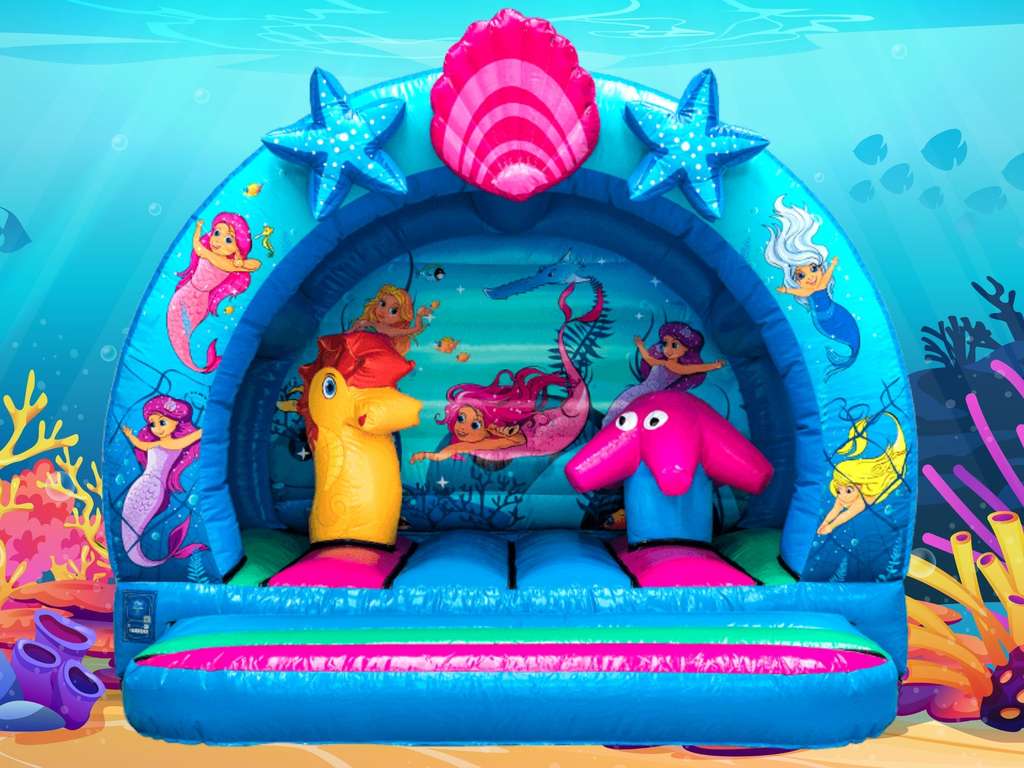 Mermaid Bouncy Castle with 3D Pop-ups 13x12 Mermaid Bouncy Castle with 3D Pop-ups 13x12